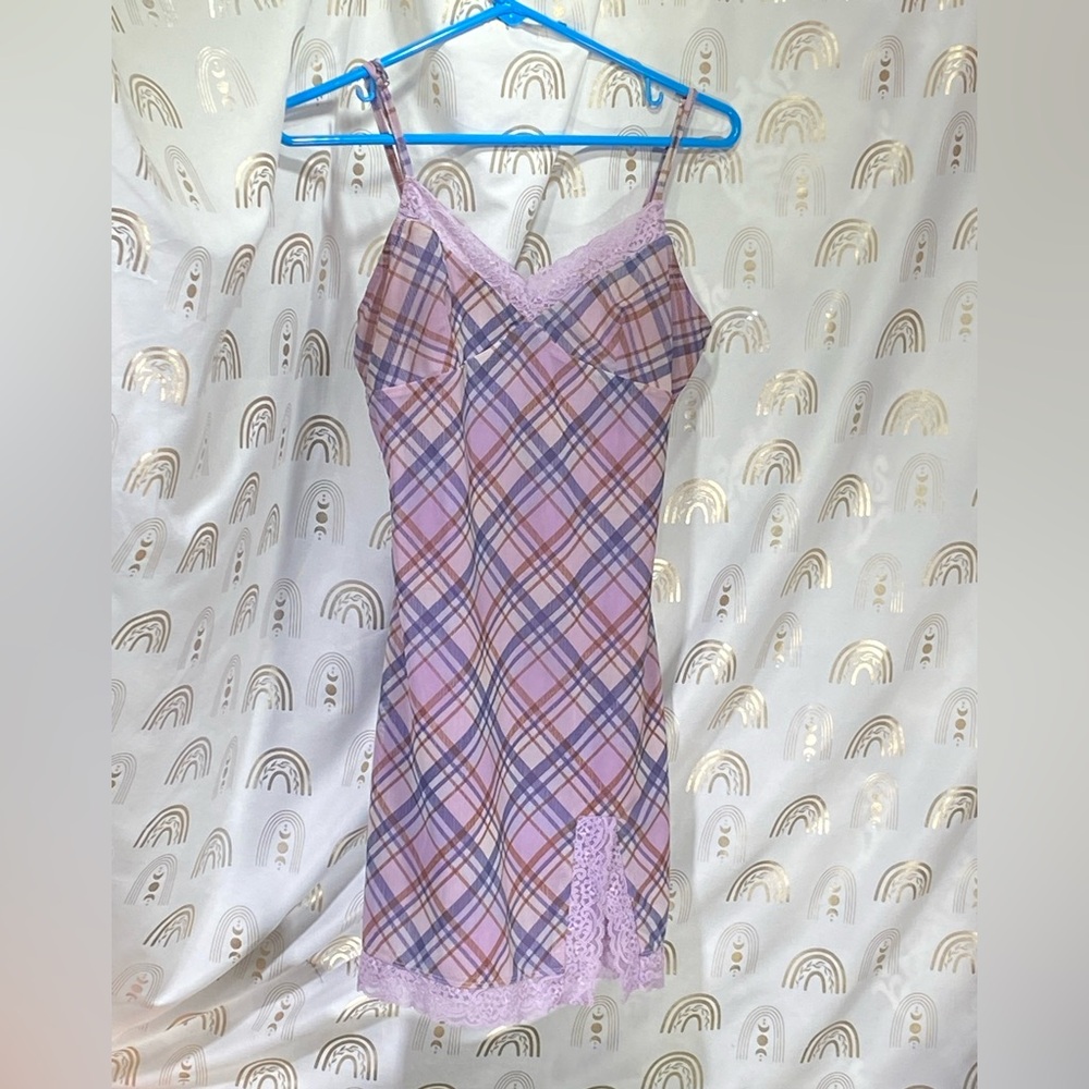 Forever 21 Lavender Checkered Mini Dress